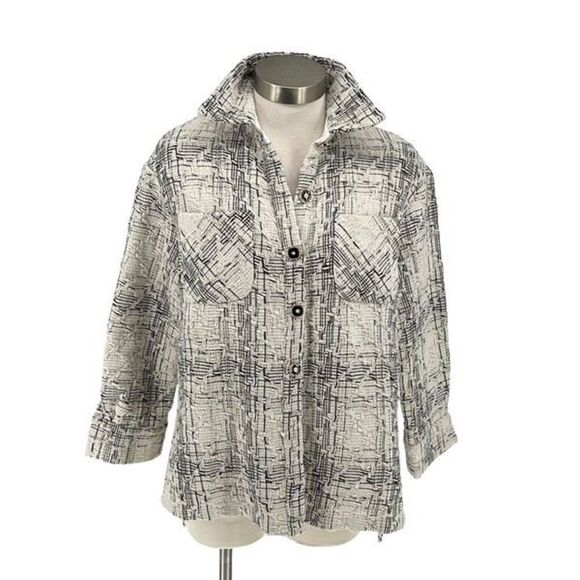 Angels & Castles Tweed Blazer Jacket Plaid Bouclé Wool Polyester Blend Medium‎ - Picture 2 of 10